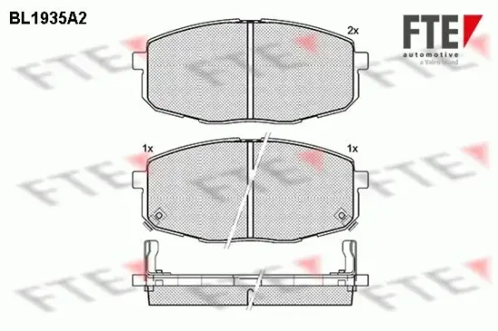 Bremsbelagsatz, Scheibenbremse Vorderachse FTE 9010525 Bild Bremsbelagsatz, Scheibenbremse Vorderachse FTE 9010525