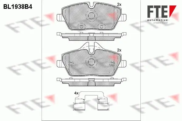 Bremsbelagsatz, Scheibenbremse Vorderachse FTE 9010529