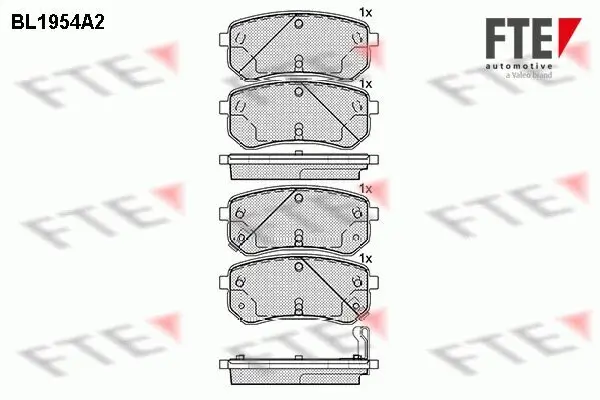Bremsbelagsatz, Scheibenbremse Hinterachse FTE 9010541