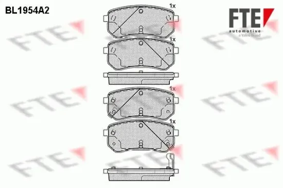 Bremsbelagsatz, Scheibenbremse Hinterachse FTE 9010541 Bild Bremsbelagsatz, Scheibenbremse Hinterachse FTE 9010541