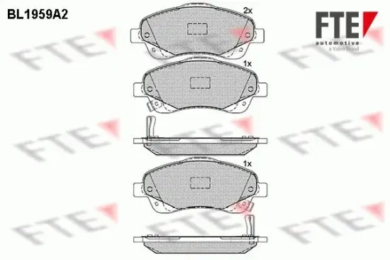Bremsbelagsatz, Scheibenbremse Vorderachse FTE 9010545 Bild Bremsbelagsatz, Scheibenbremse Vorderachse FTE 9010545