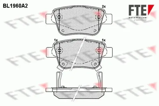 Bremsbelagsatz, Scheibenbremse Hinterachse FTE 9010546 Bild Bremsbelagsatz, Scheibenbremse Hinterachse FTE 9010546