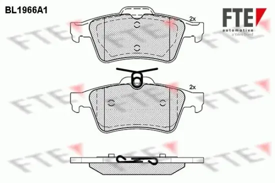 Bremsbelagsatz, Scheibenbremse Hinterachse FTE 9010548 Bild Bremsbelagsatz, Scheibenbremse Hinterachse FTE 9010548