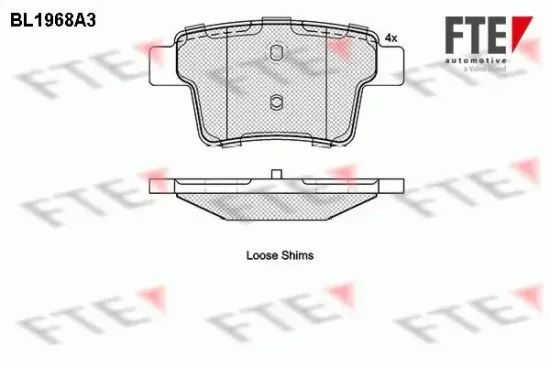 Bremsbelagsatz, Scheibenbremse Hinterachse FTE 9010551 Bild Bremsbelagsatz, Scheibenbremse Hinterachse FTE 9010551