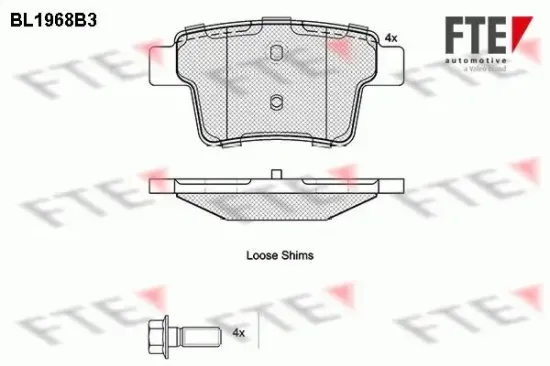 Bremsbelagsatz, Scheibenbremse Hinterachse FTE 9010552 Bild Bremsbelagsatz, Scheibenbremse Hinterachse FTE 9010552
