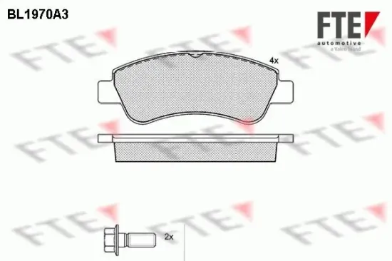 Bremsbelagsatz, Scheibenbremse Vorderachse FTE 9010554 Bild Bremsbelagsatz, Scheibenbremse Vorderachse FTE 9010554