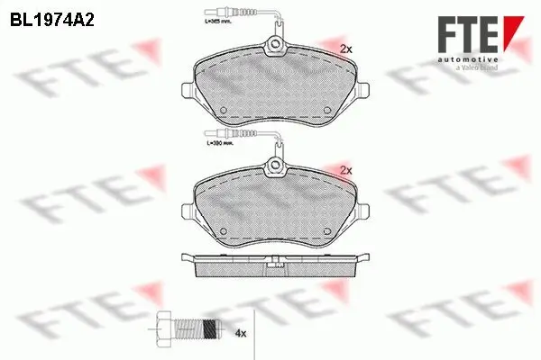 Bremsbelagsatz, Scheibenbremse Vorderachse FTE 9010561