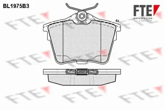 Bremsbelagsatz, Scheibenbremse Hinterachse FTE 9010564 Bild Bremsbelagsatz, Scheibenbremse Hinterachse FTE 9010564