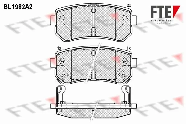 Bremsbelagsatz, Scheibenbremse Hinterachse FTE 9010572