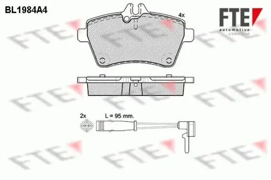 Bremsbelagsatz, Scheibenbremse Vorderachse FTE 9010573 Bild Bremsbelagsatz, Scheibenbremse Vorderachse FTE 9010573