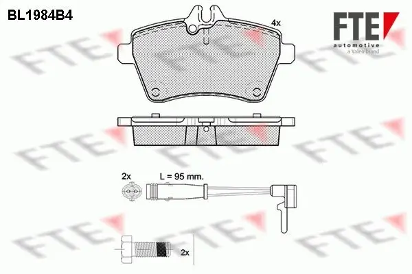 Bremsbelagsatz, Scheibenbremse Vorderachse FTE 9010574