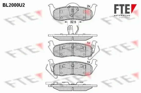 Bremsbelagsatz, Scheibenbremse Hinterachse FTE 9010586 Bild Bremsbelagsatz, Scheibenbremse Hinterachse FTE 9010586