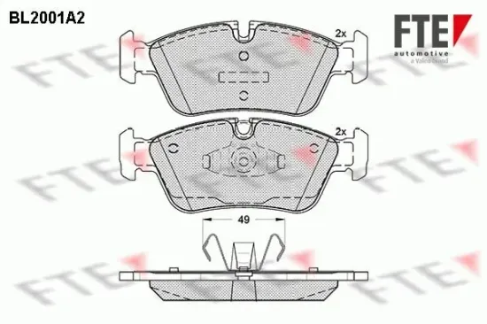 Bremsbelagsatz, Scheibenbremse Vorderachse FTE 9010587 Bild Bremsbelagsatz, Scheibenbremse Vorderachse FTE 9010587