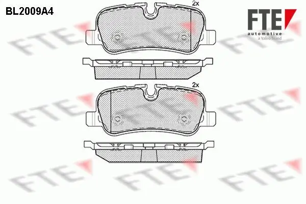 Bremsbelagsatz, Scheibenbremse Hinterachse FTE 9010594