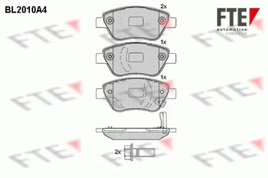 Bremsbelagsatz, Scheibenbremse Vorderachse FTE 9010596 Bild Bremsbelagsatz, Scheibenbremse Vorderachse FTE 9010596