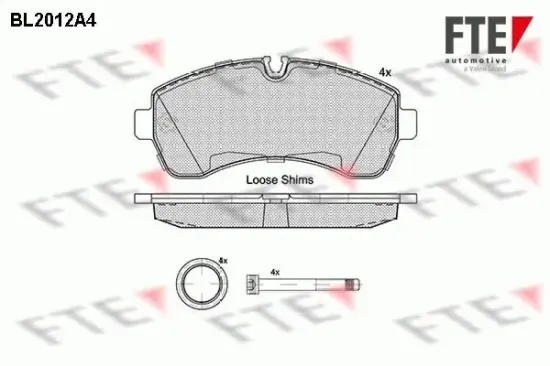 Bremsbelagsatz, Scheibenbremse Vorderachse FTE 9010599 Bild Bremsbelagsatz, Scheibenbremse Vorderachse FTE 9010599