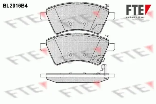 Bremsbelagsatz, Scheibenbremse Vorderachse FTE 9010603 Bild Bremsbelagsatz, Scheibenbremse Vorderachse FTE 9010603