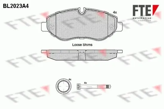 Bremsbelagsatz, Scheibenbremse Vorderachse FTE 9010610 Bild Bremsbelagsatz, Scheibenbremse Vorderachse FTE 9010610