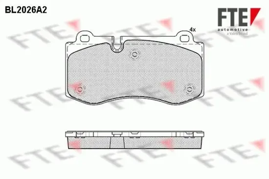 Bremsbelagsatz, Scheibenbremse Vorderachse FTE 9010614 Bild Bremsbelagsatz, Scheibenbremse Vorderachse FTE 9010614