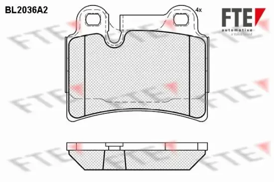 Bremsbelagsatz, Scheibenbremse Hinterachse FTE 9010621 Bild Bremsbelagsatz, Scheibenbremse Hinterachse FTE 9010621