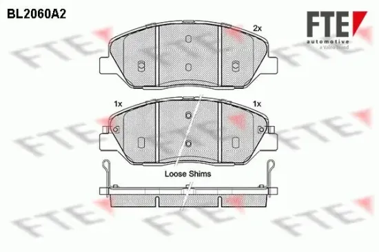 Bremsbelagsatz, Scheibenbremse Vorderachse FTE 9010643 Bild Bremsbelagsatz, Scheibenbremse Vorderachse FTE 9010643
