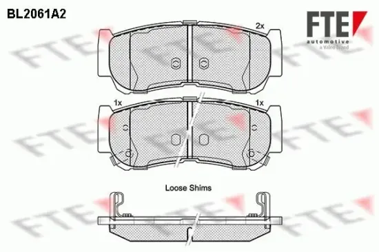 Bremsbelagsatz, Scheibenbremse Hinterachse FTE 9010644 Bild Bremsbelagsatz, Scheibenbremse Hinterachse FTE 9010644