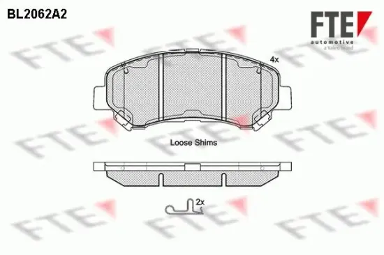 Bremsbelagsatz, Scheibenbremse Vorderachse FTE 9010645 Bild Bremsbelagsatz, Scheibenbremse Vorderachse FTE 9010645