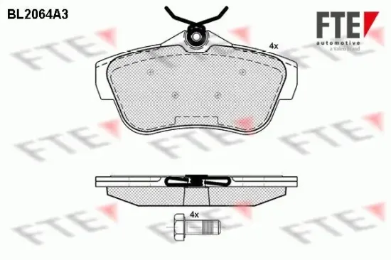 Bremsbelagsatz, Scheibenbremse Hinterachse FTE 9010647 Bild Bremsbelagsatz, Scheibenbremse Hinterachse FTE 9010647