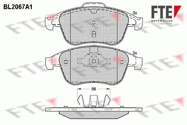 Bremsbelagsatz, Scheibenbremse FTE BL2067A1 Bild Bremsbelagsatz, Scheibenbremse FTE BL2067A1