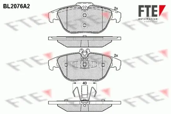 Bremsbelagsatz, Scheibenbremse Hinterachse FTE 9010660 Bild Bremsbelagsatz, Scheibenbremse Hinterachse FTE 9010660