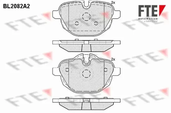 Bremsbelagsatz, Scheibenbremse Hinterachse FTE BL2082A2 Bild Bremsbelagsatz, Scheibenbremse Hinterachse FTE BL2082A2