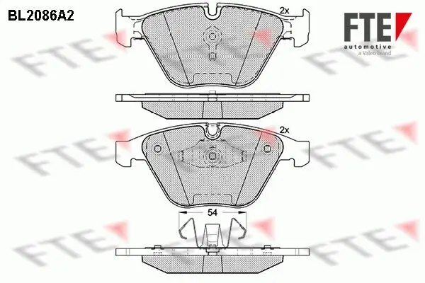 Bremsbelagsatz, Scheibenbremse Vorderachse FTE 9010670