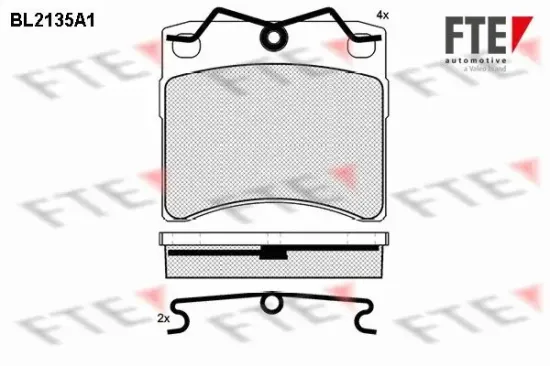 Bremsbelagsatz, Scheibenbremse Vorderachse FTE 9010683 Bild Bremsbelagsatz, Scheibenbremse Vorderachse FTE 9010683
