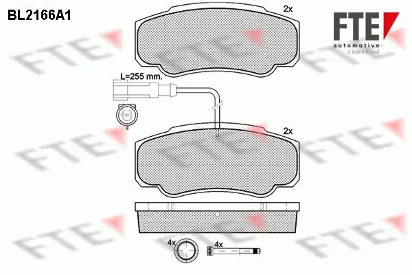 Bremsbelagsatz, Scheibenbremse Hinterachse FTE 9010688