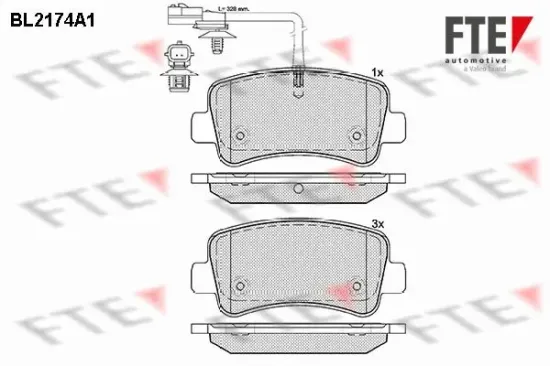 Bremsbelagsatz, Scheibenbremse Hinterachse FTE 9010692 Bild Bremsbelagsatz, Scheibenbremse Hinterachse FTE 9010692