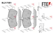 Bremsbelagsatz, Scheibenbremse Hinterachse FTE 9011087