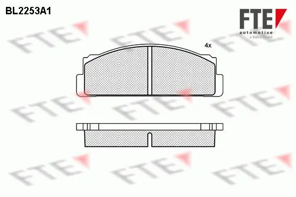 Bremsbelagsatz, Scheibenbremse Vorderachse FTE 9010696