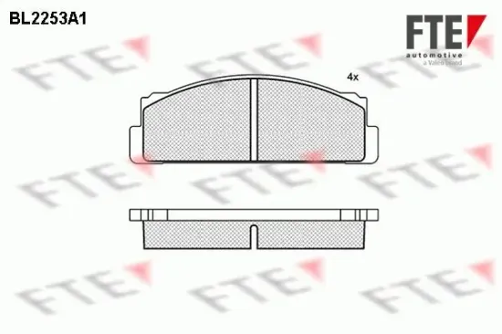 Bremsbelagsatz, Scheibenbremse Vorderachse FTE 9010696 Bild Bremsbelagsatz, Scheibenbremse Vorderachse FTE 9010696