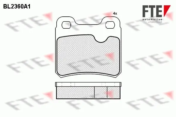 Bremsbelagsatz, Scheibenbremse Hinterachse FTE 9010710