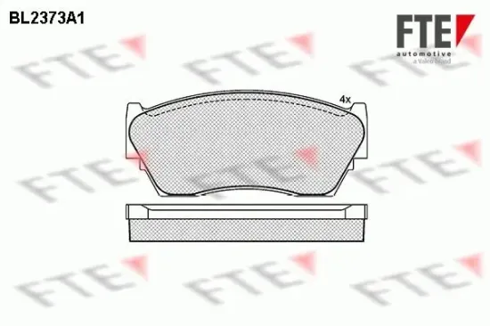 Bremsbelagsatz, Scheibenbremse Vorderachse FTE 9010714 Bild Bremsbelagsatz, Scheibenbremse Vorderachse FTE 9010714