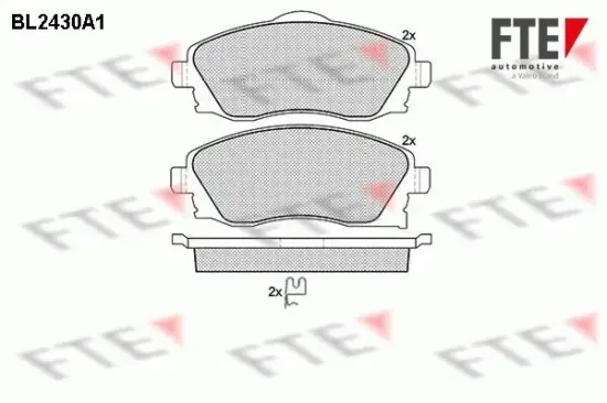 Bremsbelagsatz, Scheibenbremse Vorderachse FTE 9010729 Bild Bremsbelagsatz, Scheibenbremse Vorderachse FTE 9010729