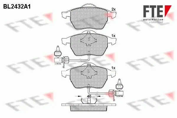 Bremsbelagsatz, Scheibenbremse FTE 9010732