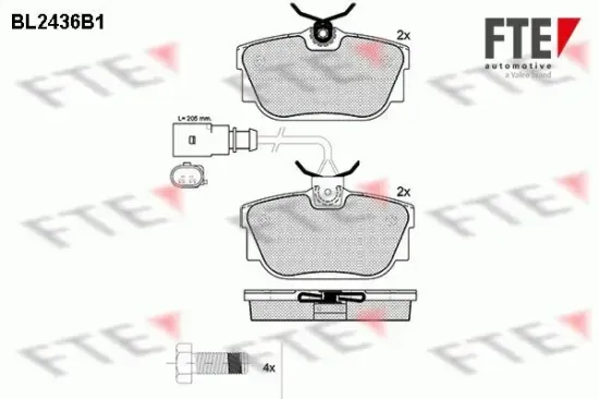 Bremsbelagsatz, Scheibenbremse FTE 9010737 Bild Bremsbelagsatz, Scheibenbremse FTE 9010737