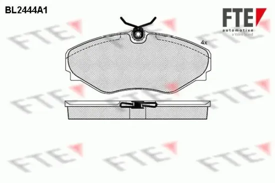 Bremsbelagsatz, Scheibenbremse Vorderachse FTE 9010739 Bild Bremsbelagsatz, Scheibenbremse Vorderachse FTE 9010739