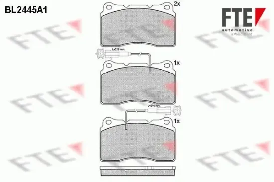 Bremsbelagsatz, Scheibenbremse Vorderachse FTE 9011049 Bild Bremsbelagsatz, Scheibenbremse Vorderachse FTE 9011049