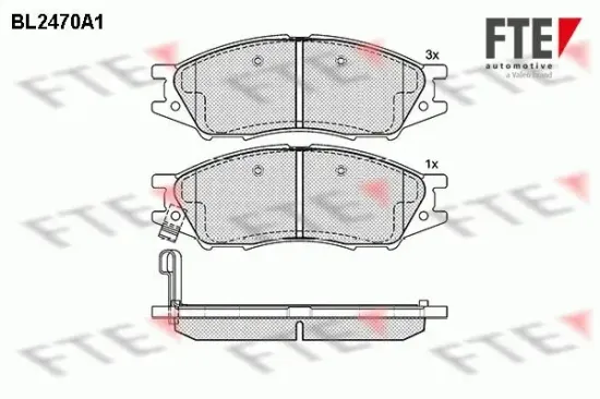 Bremsbelagsatz, Scheibenbremse Vorderachse FTE 9010751 Bild Bremsbelagsatz, Scheibenbremse Vorderachse FTE 9010751