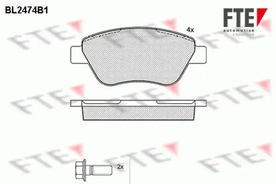 Bremsbelagsatz, Scheibenbremse Vorderachse FTE 9010754 Bild Bremsbelagsatz, Scheibenbremse Vorderachse FTE 9010754