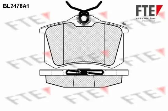 Bremsbelagsatz, Scheibenbremse Hinterachse FTE 9010757 Bild Bremsbelagsatz, Scheibenbremse Hinterachse FTE 9010757
