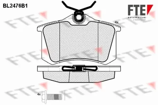 Bremsbelagsatz, Scheibenbremse Hinterachse FTE 9010758 Bild Bremsbelagsatz, Scheibenbremse Hinterachse FTE 9010758