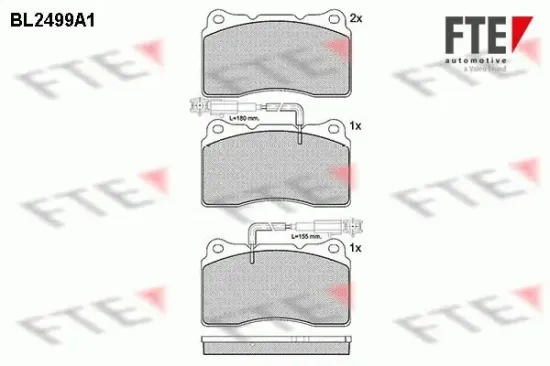 Bremsbelagsatz, Scheibenbremse Vorderachse FTE 9010766 Bild Bremsbelagsatz, Scheibenbremse Vorderachse FTE 9010766